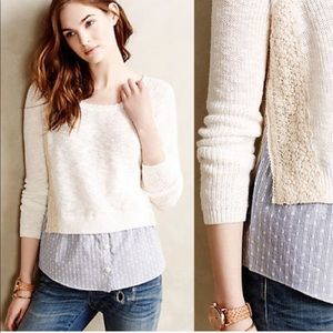 Anthropologie moth terrace layered pullover M